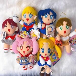 Rare! Sailor Moon Anime Plush School Uniform Version Set Of 6 Origin Tag Japan